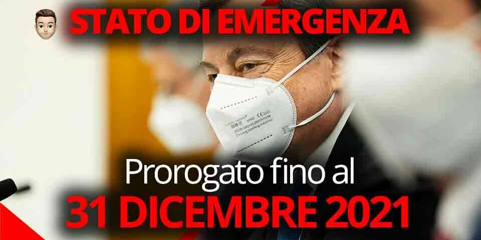 Stato di emergenza prorogato fino al 31 Dicembre 2021. Draghi verso il Si