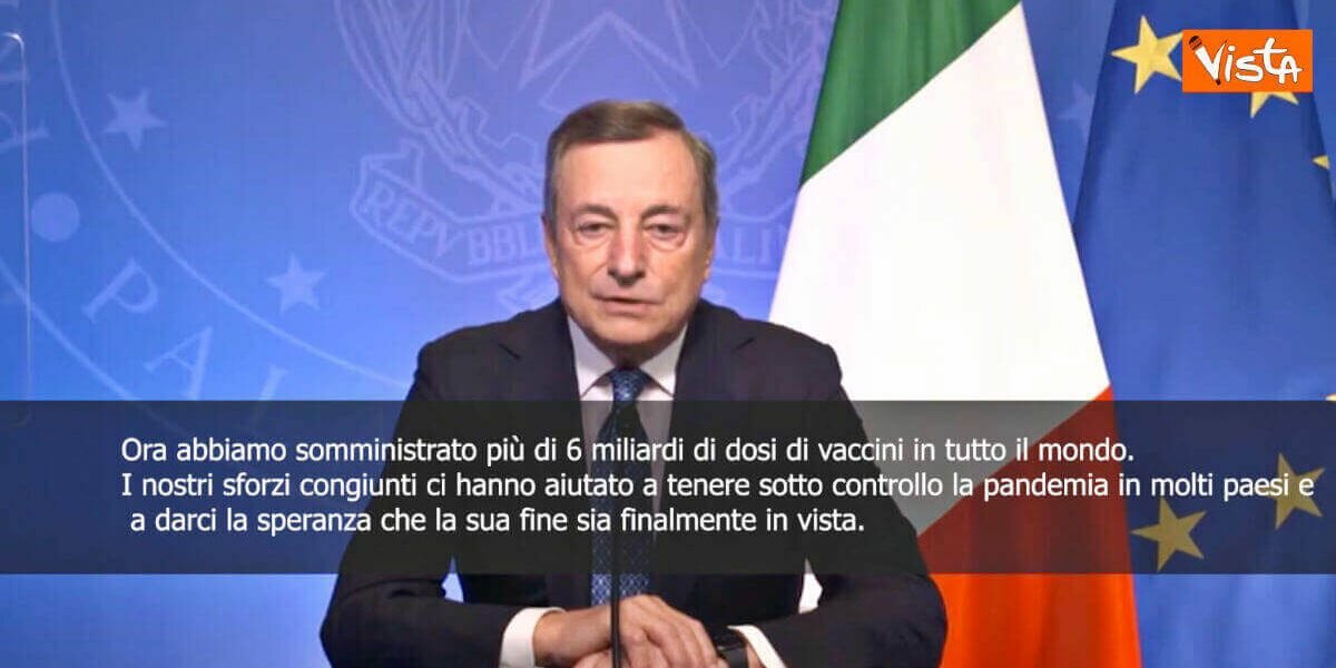 DRAGHI ANNUNCIA FINE PANDEMIA: “Fine della pandemia è finalmente in vista”