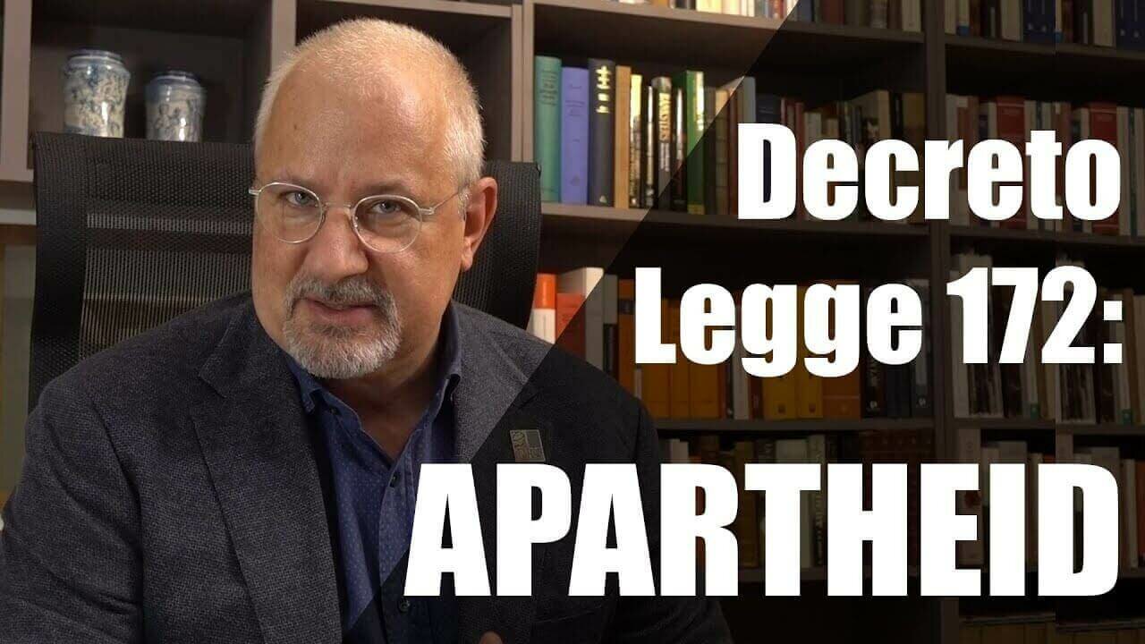 Decreto 172, ufficialmente istituito l’APARTHEID in Italia! Avv. Fusillo