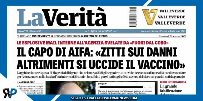 Capo AIFA: “Zitti sui danni, altrimenti si uccide il vaccini”