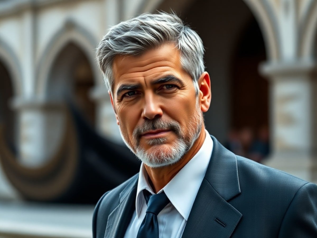 Foto di George Clooney a Venezia