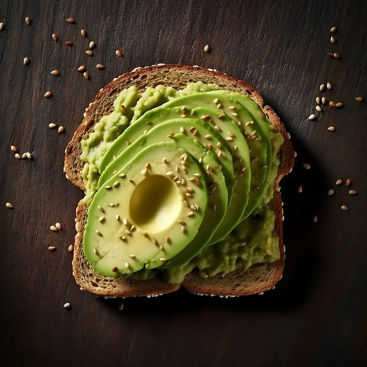Fette di avocado uniformi e perfettamente tagliate su un piatto