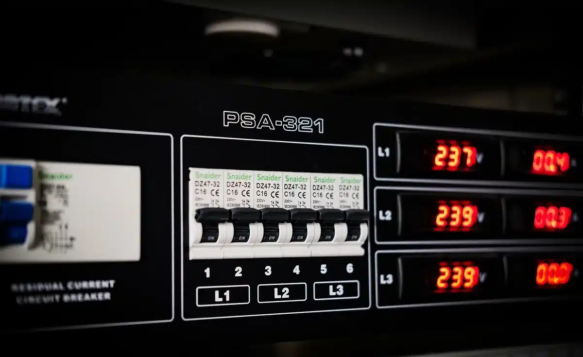 Tecnici anonimi davanti a rack di server in un data center