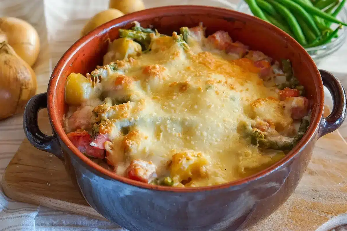 Piatti vegetali casalinghi e un ricettario aperto che suggerisce menu quotidiani
